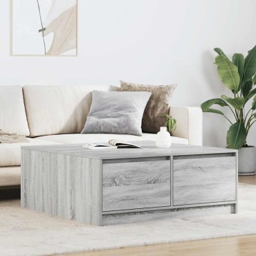 vidaXL Τραπεζάκι σαλονιού με συρτάρια Γκρι Sonoma 100x100x40cm 1 τεμ.