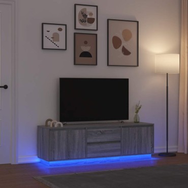 vidaXL Έπιπλο Τηλεόρασης με LED Γκρι Sonoma 160,5x41x50cm