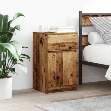 vidaXL ντουλάπι κομοδίνου Παλιό ξύλο 39x35x65cm Κατασκευασμένο ξύλο 1 τεμ.