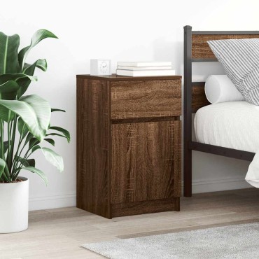 vidaXL Κομοδίνο Καφέ Δρυς 39x35x65cm από Επεξεργασμένο Ξύλο 1 τεμ.