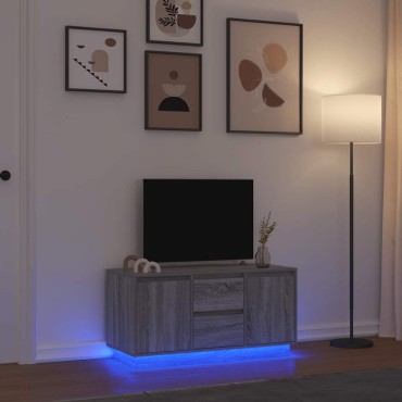 vidaXL Έπιπλο Τηλεόρασης με LED Γκρι Sonoma 100x41x50cm