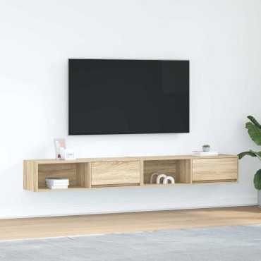 vidaXL Έπιπλα Τηλεόρασης 2 τεμ. 100x31x25,5cm Επεξεργασμένο Ξύλο