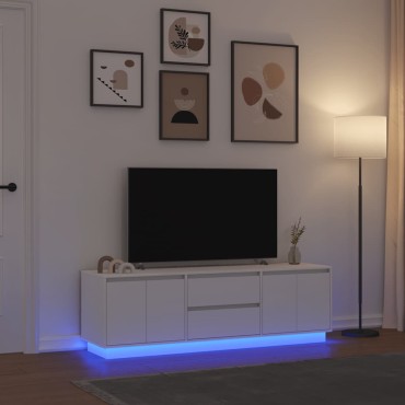 vidaXL Ντουλάπι Τηλεόρασης με LED Λευκό 160,5x41x50cm