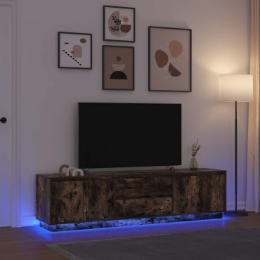 vidaXL Έπιπλο Τηλεόρασης με LED Καπνιστή Δρυς 193,5x41x50cm