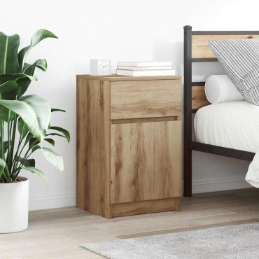 vidaXL Κομοδίνο Αρτισιανή Δρυς 39x35x65cm από Επεξεργασμένο Ξύλο 1 τεμ.