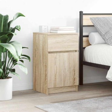 vidaXL Κομοδίνο Sonoma Δρυς 39x35x65cm από Επεξεργασμένο Ξύλο 1 τεμ.