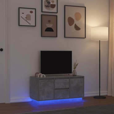 vidaXL Έπιπλο Τηλεόρασης με LED Γκρι Σκυροδέματος 100x41x50cm