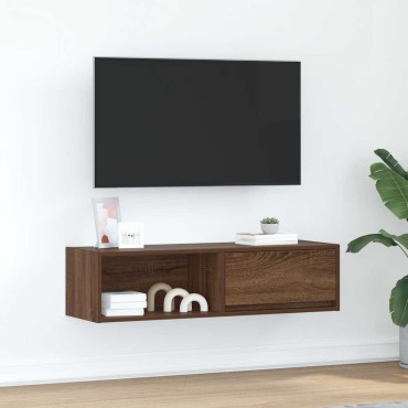 vidaXL Έπιπλο Τηλεόρασης Καφέ Δρυς 100x31x25,5cm Επεξεργασμένο Ξύλο