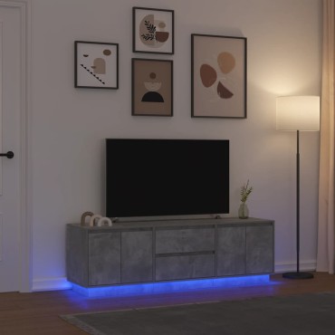 vidaXL Έπιπλο Τηλεόρασης με LED Γκρι Σκυροδέματος 160,5x41x50cm