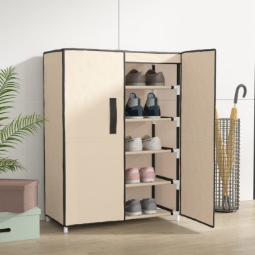 vidaXL Ντουλάπα Παπουτσιών Κρεμ 60x28x90cm Υφασμάτινη
