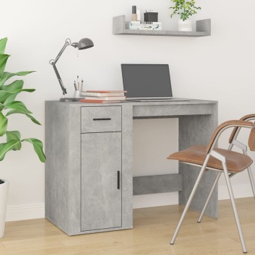vidaXL Γραφείο Γκρι Σκυροδέματος 100x49x75cm Επεξεργασμένο Ξύλο 1 τεμ.