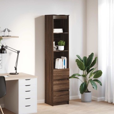 vidaXL Ντουλάπι Καφέ Δρυς 37,5x35x180cm Επεξεργασμένο Ξύλο 1 τεμ.