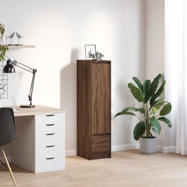 vidaXL Ντουλάπι Καφέ Δρυς 29,5x34x119,5cm Επεξεργασμένο Ξύλο 1 τεμ.