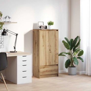 vidaXL Ντουλάπι με συρτάρι 55,5x34x119,5cm Ξύλινο μηχανουργικό ξύλο 1 τεμ.