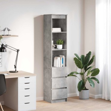 vidaXL Ντουλάπι Γκρι Σκυροδέματος 37,5x35x180cm Επεξεργασμένο Ξύλο 1 τεμ.