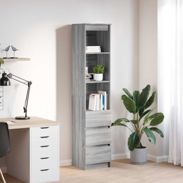 vidaXL Ντουλάπι Γκρι Sonoma 37,5x35x180cm Επεξεργασμένο Ξύλο 1 τεμ.