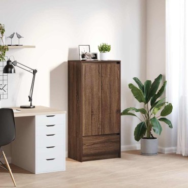 vidaXL Ντουλάπι με συρτάρι 55,5x34x119,5cm Ξύλινο μηχανουργικό ξύλο 1 τεμ.