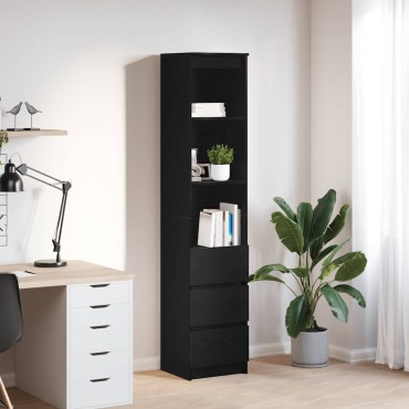 vidaXL Ντουλάπι Μαύρη δρυς 37,5x35x180cm από Επεξεργασμένο Ξύλο 1 τεμ.
