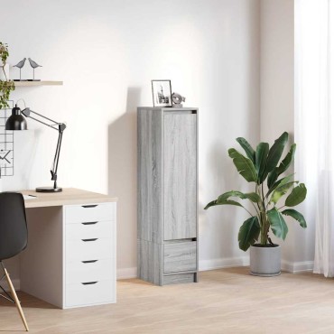 vidaXL Ντουλάπι Γκρι Sonoma 29,5x34x119,5cm Επεξεργασμένο Ξύλο 1 τεμ.