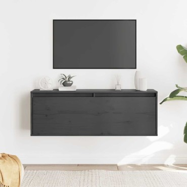vidaXL Ντουλάπι Τοίχου Γκρι 100x30x35cm από Μασίφ Ξύλο Πεύκου 1 τεμ.