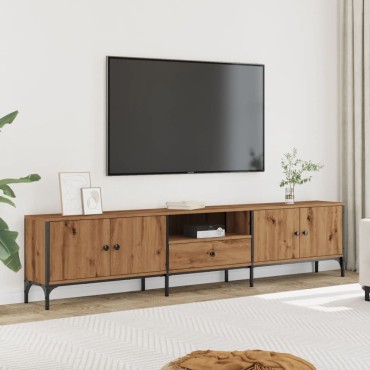 vidaXL Έπιπλο Τηλεόρασης με Συρτάρι Δρυς 200x25x44cm Επεξ. Ξύλο
