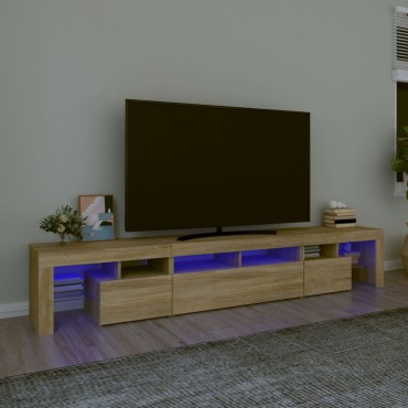vidaXL Έπιπλο Τηλεόρασης με LED Sonoma Δρυς 230x36,5x40cm