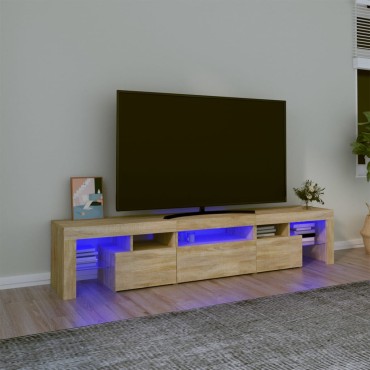 vidaXL Έπιπλο Τηλεόρασης με LED Sonoma Δρυς 200x36,5x40cm