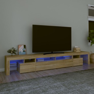 vidaXL Έπιπλο Τηλεόρασης με LED Sonoma Δρυς 260x36,5x40cm