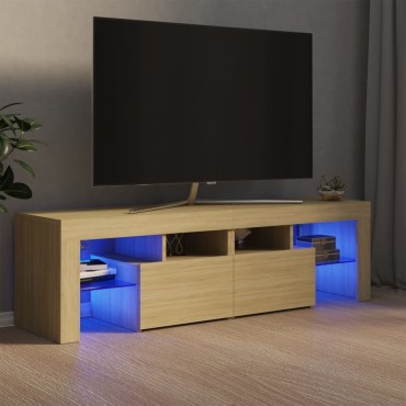 vidaXL Έπιπλο Τηλεόρασης με LED Sonoma Δρυς 140x36,5x40cm