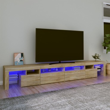 vidaXL Έπιπλο Τηλεόρασης με LED Sonoma Δρυς 260x36,5x40cm
