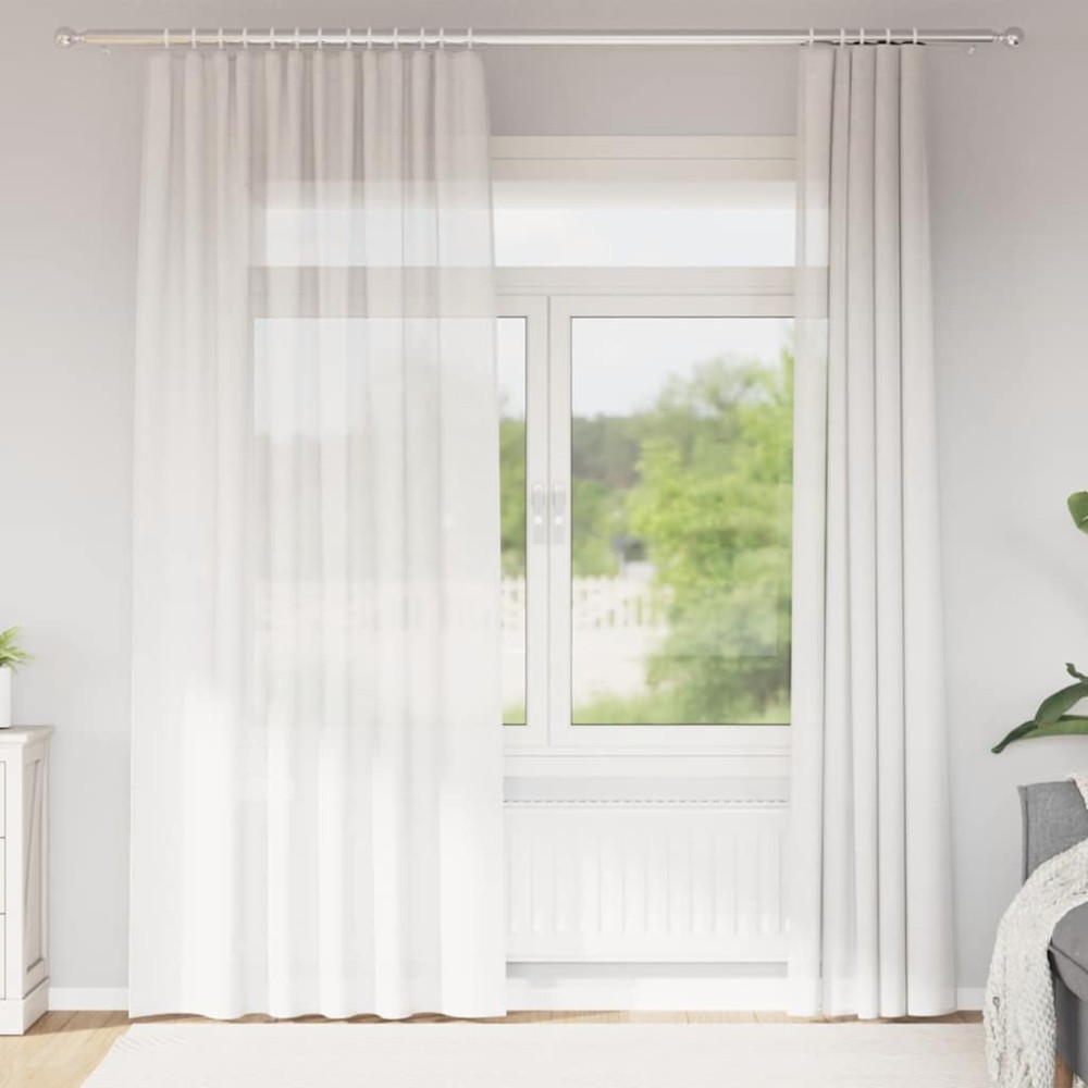 vidaXL Κουρτίνες Voile με βρόχους 2 τεμάχια Λευκό 140x245cm
