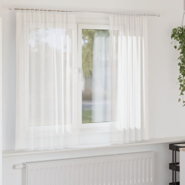 vidaXL Κουρτίνες Voile με βρόχους 2 τεμάχια Λευκό 140x175cm