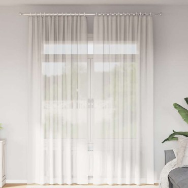 vidaXL Κουρτίνες Voile με βρόχους 2 τεμάχια Λευκό 140x260cm