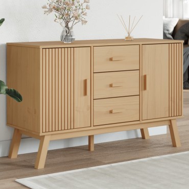 vidaXL Μπουφές OLDEN Καφέ 114x43x73,5cm από Μασίφ Ξύλο Πεύκου 1 τεμ.