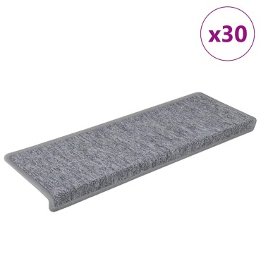 vidaXL Πατάκια Σκάλας 30 τεμ. Λευκό και Γκρι 65 x 21 x 4 εκ.