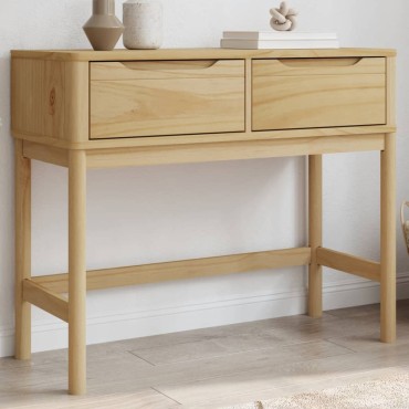 vidaXL Τραπέζι Κονσόλα FLORO Καφέ Κεριού 89,5x36,5x73cm Μασίφ Πεύκο 1 τεμ.