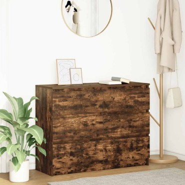 vidaXL Sideboard Καπνιστή δρυς 100x35x76cm Κατασκευασμένο ξύλο 1 τεμ.