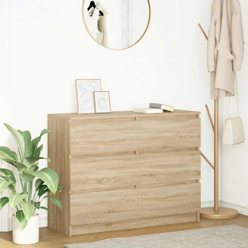 vidaXL Sideboard Sonoma Oak 100x35x76cm Κατασκευασμένο ξύλο 1 τεμ.