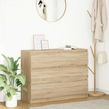 vidaXL Sideboard Sonoma Oak 100x35x76cm Κατασκευασμένο ξύλο 1 τεμ.