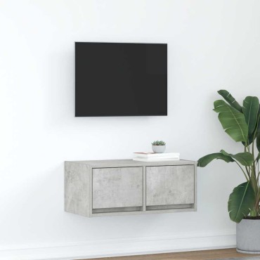 vidaXL Έπιπλο Τηλεόρασης Γκρι μπετόν 60x31x25,5cm Επεξεργασμένο Ξύλο