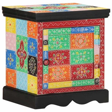 vidaXL Κομοδίνο Πολύχρωμο 40x35x45cm από μασίφ ξύλο Mango 1 τεμ.