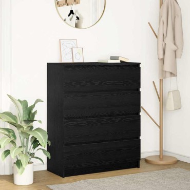 vidaXL Sideboard Μαύρη βελανιδιά 80x35x99cm Κατασκευασμένο ξύλο 1 τεμ.