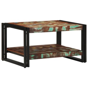vidaXL Τραπεζάκι σαλονιού πολύχρωμο 70x50x38cm Ξύλο μασίφ αναγεννημένο 1 τεμ.
