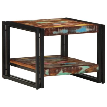 vidaXL Τραπεζάκι σαλονιού πολύχρωμο 50x50x38cm Ξύλο μασίφ αναγεννημένο 1 τεμ.