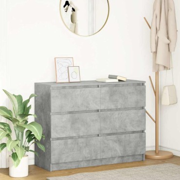 vidaXL Sideboard Μπετόν Γκρι 100x35x76cm Κατασκευασμένο ξύλο 1 τεμ.