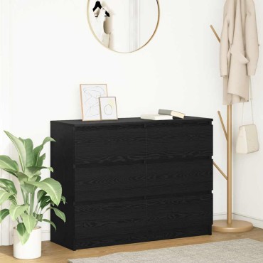 vidaXL Sideboard Μαύρη βελανιδιά 100x35x76cm Κατασκευασμένο ξύλο 1 τεμ.
