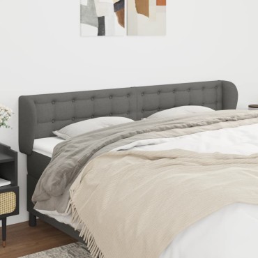 vidaXL Κεφαλάρι με Πτερύγια Σκούρο Γκρι 183x23x78/88cm Υφασμάτινο 1 τεμ.