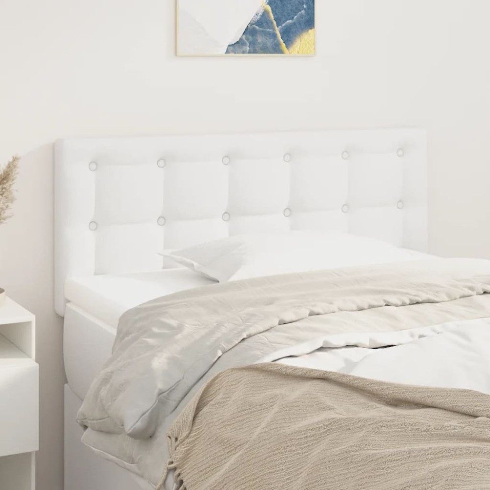 vidaXL Κεφαλάρι Κρεβατιού Λευκό 90x5x78/88cm από Συνθετικό Δέρμα 1 τεμ.