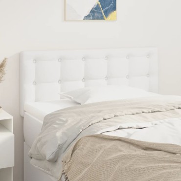 vidaXL Κεφαλάρι Κρεβατιού Λευκό 90x5x78/88cm από Συνθετικό Δέρμα 1 τεμ.