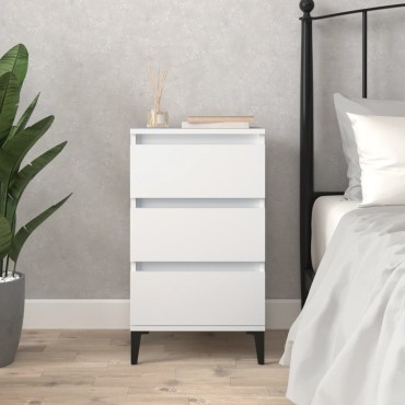 vidaXL Κομοδίνο Λευκό 40x35x70cm από Επεξεργασμένο Ξύλο 1 τεμ.